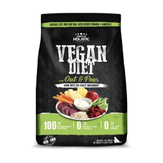 Absolute Holistic Dog Food Grain Free Vegan Diet Oat Peas 1.5kg